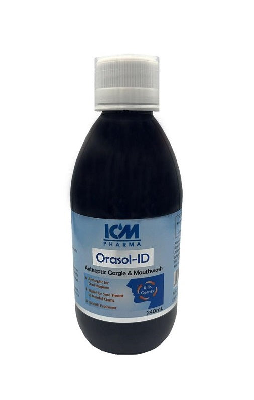 ICM Orasol ID PVI Antiseptic Gargle & Mouthwash 240ml