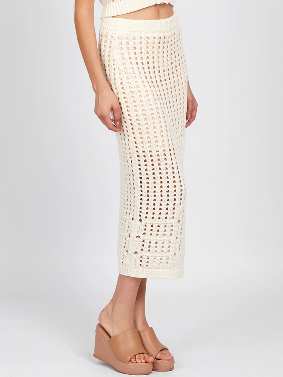 525 America Christina: Open Stitch Midi Skirt