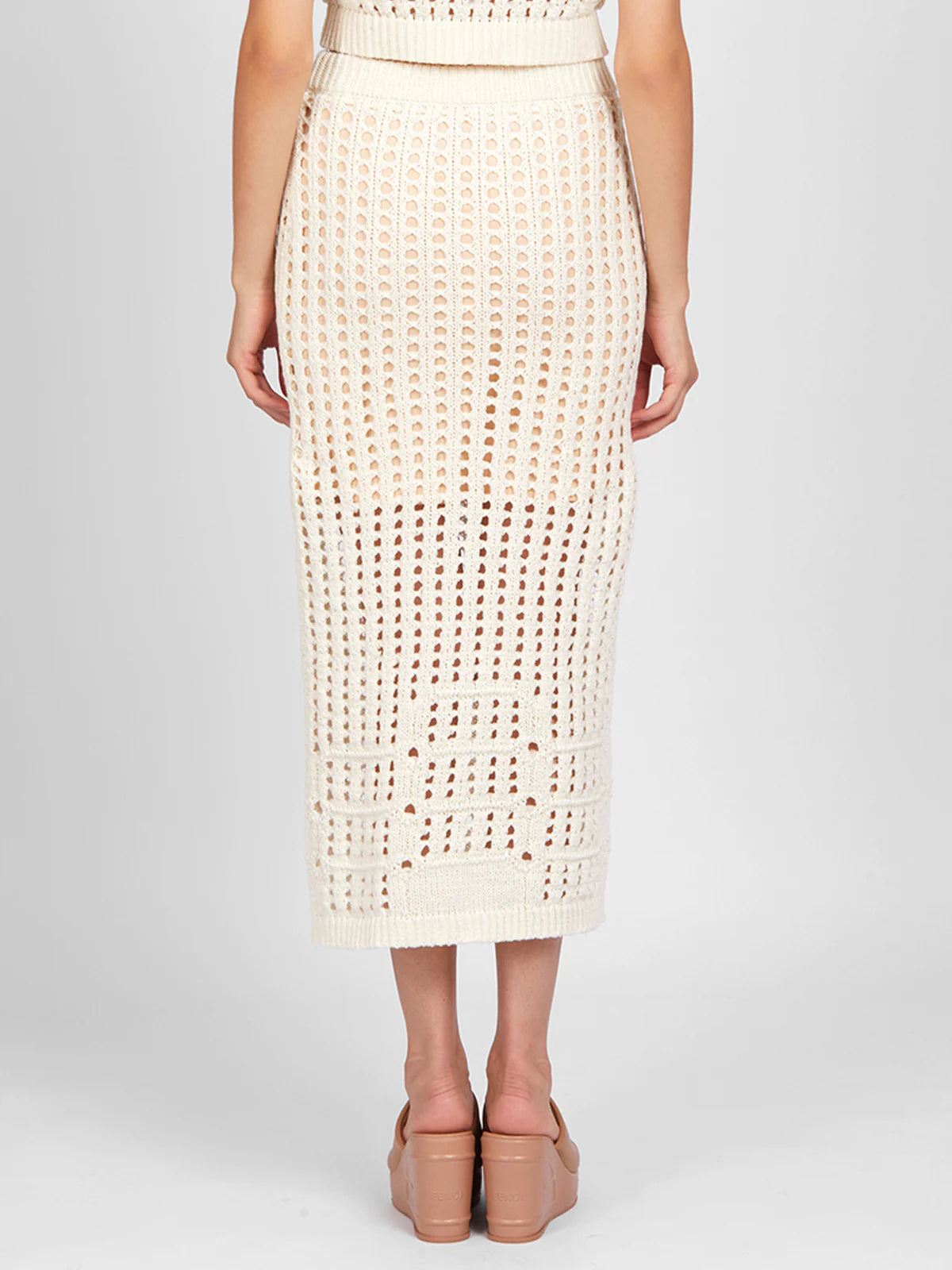 525 America Christina: Open Stitch Midi Skirt